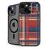 Red and Blue Plaid iPhone 15 Kickstand Case